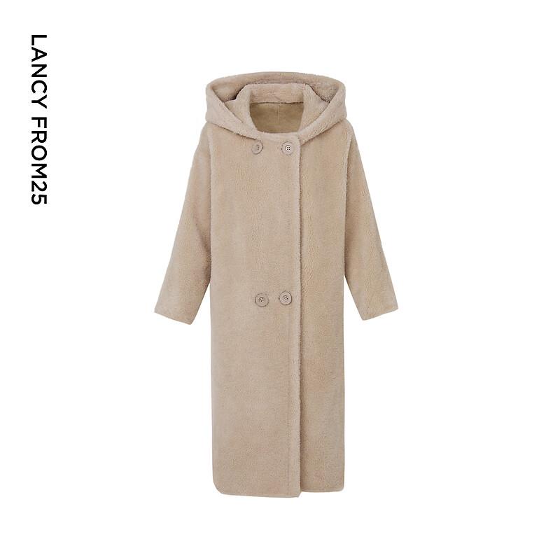 Langzi French Design Wool Hooded Overcoat