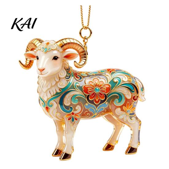 Translucent Gradient Holiday Ornament 2D Acrylic Goat Christmas Ornament, Cute Animal Sheep Hanging Decor for Sturdy Structure Pendant Tree,
