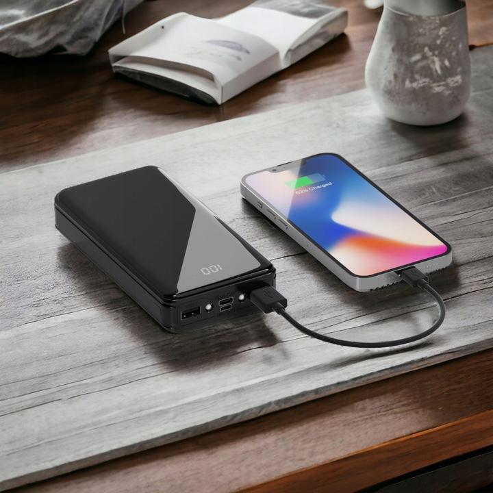 Powerbank 20000 Mah Power Bank Usb, Usb-C Szybkie Ładowanie Z Latarką Led