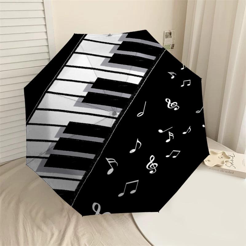 

1PC piano keys music notes Umbrella-8-Rib Reinforced, Automatic Open, Lightweight & Durable, Cute Fashion Accessory for Outdoor-W173