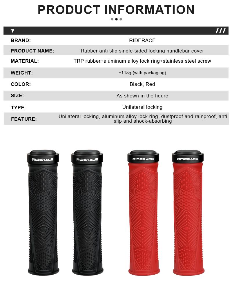 Bicycle Handlebar Grips Anti-Skid Shock-Absorbing Mountain Bike Handlebar Cover Ergonomic Comfortable Rubber Cycling Accessories