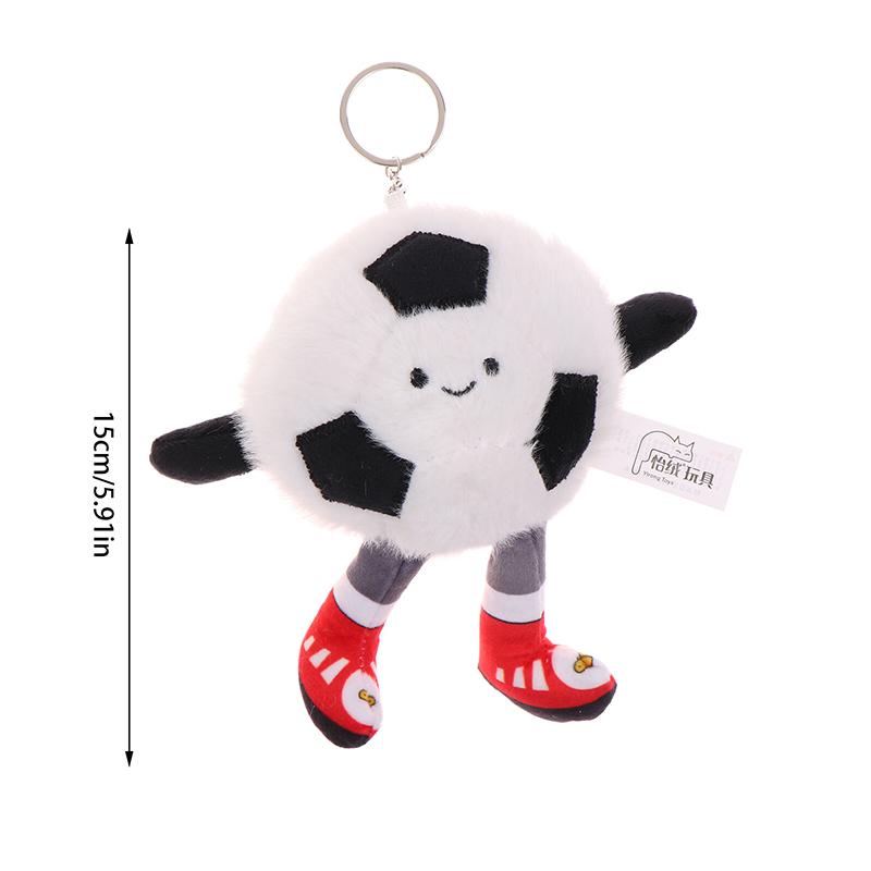 Cartoon Voetbal Pluche Speelgoed Sleutelhanger Biljart Volleybal Dumbbells Knuffel Pop Hanger Autosleutelhanger Rugzak Tas Decoratie Kinder Cadeau