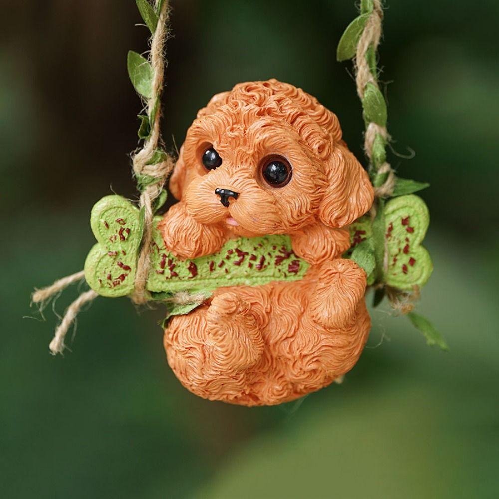 

Cartoon Climbing Panda Pendant Cute Rabbit Figurine Swing Animal Ornament Garden Style 3