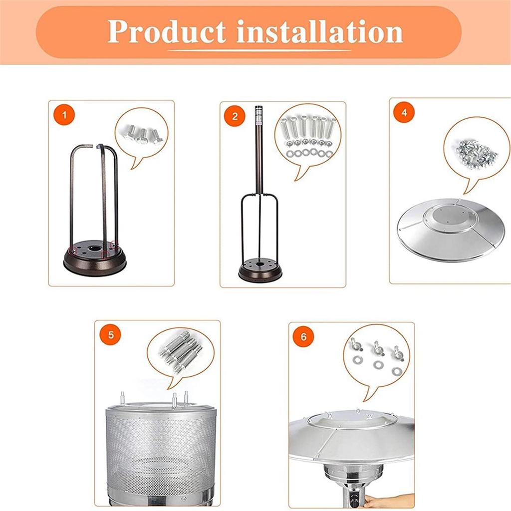 Replacement Hardware Bolt & Nut Set for Patio Heater - Propane Outdoor Space Heater Accessories