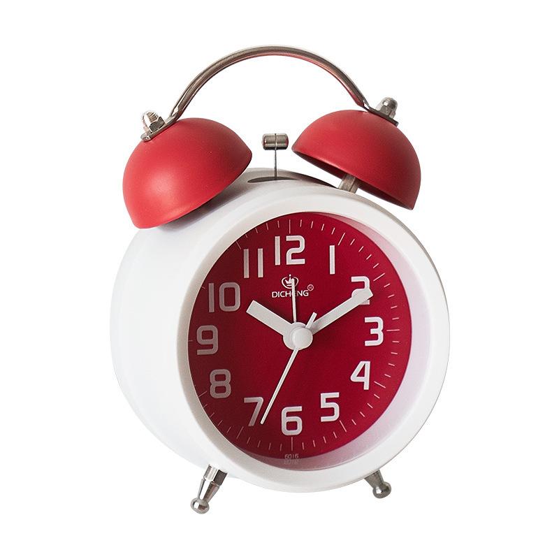 Nordic Style Clock Simple Ringing Alarm Clock Children Study Bedside Clock Night Light