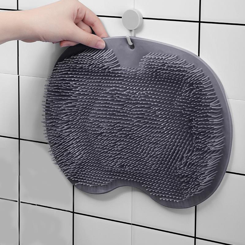 Multifunctional Non-Slip Bath Mat: Back Scrubber & Massaging Foot Scrubber with Suction Cups for Exfoliation.
