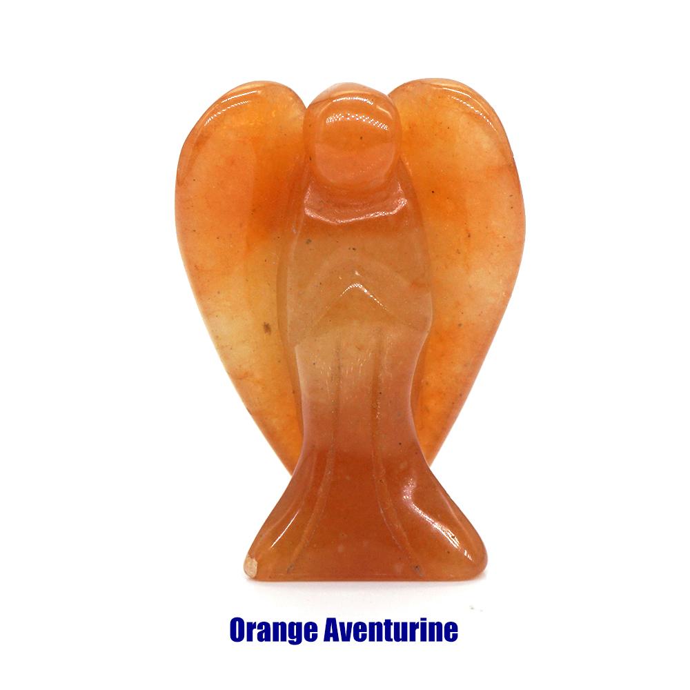 1.5" Guardian Angel Figurine Natural Healing Crystal Statue Home Stone Decor Study Craft Gift Trinket Room Ornament