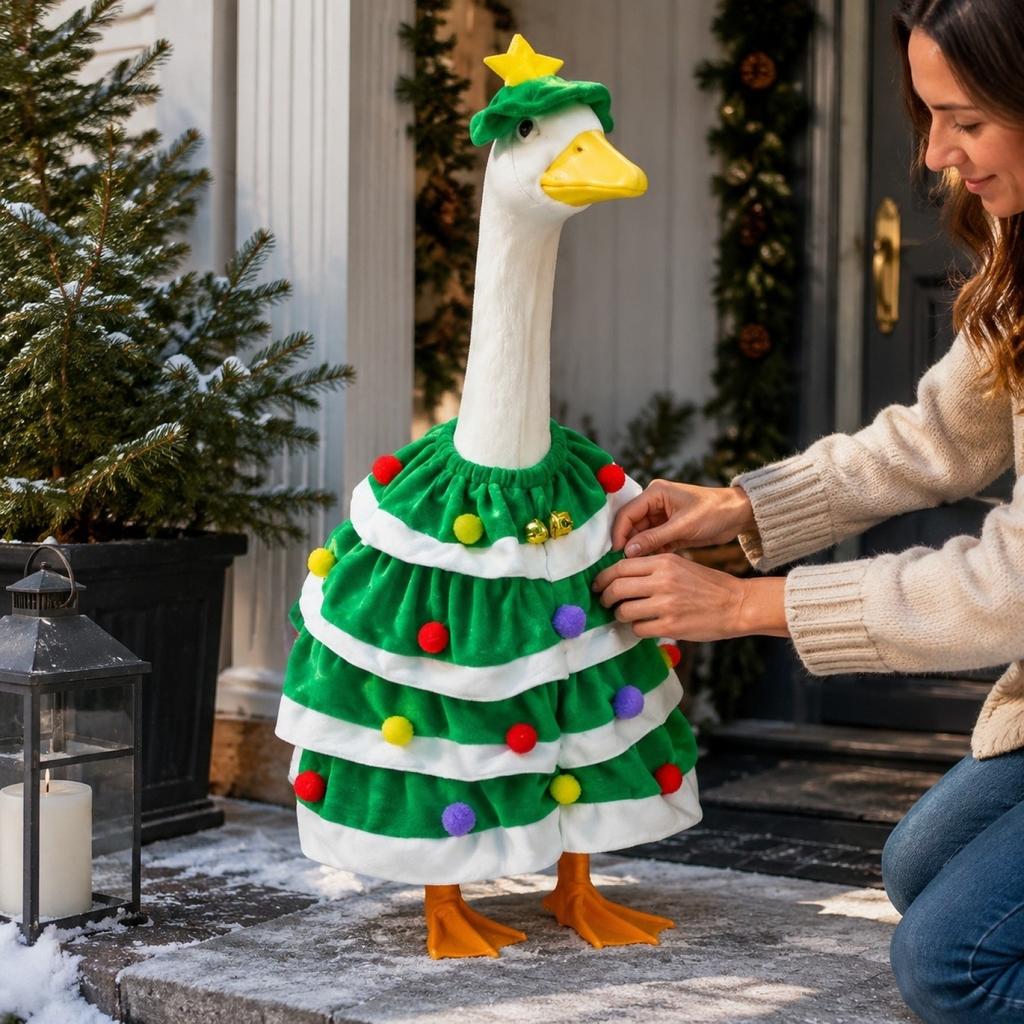 Christmas Costume with Hat and Cape, Holiday Outfit for Yard and Porch Decoration