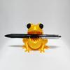 huaqianguhh Cute Frog Pen Holder, 3D Printed Figurine, Cartoon Desk Organizer, Multifunctional Storage for Pens Pencils Markers, Office School Decor