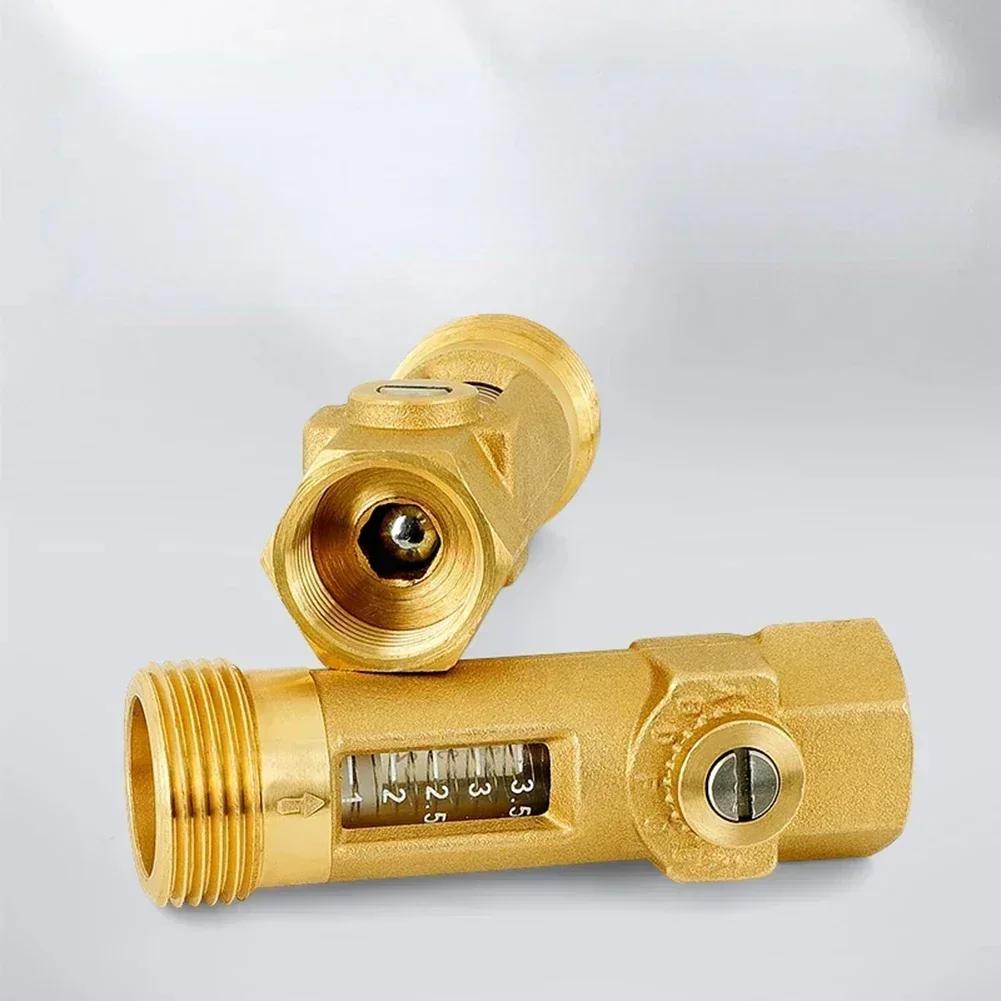 DN15DN20 Balancing Valve Spring Flow Meter, Brass Flow Readout 1-3.5 L/min 2-8 L/min Sight Glass Control Valve Brass Flow Meter