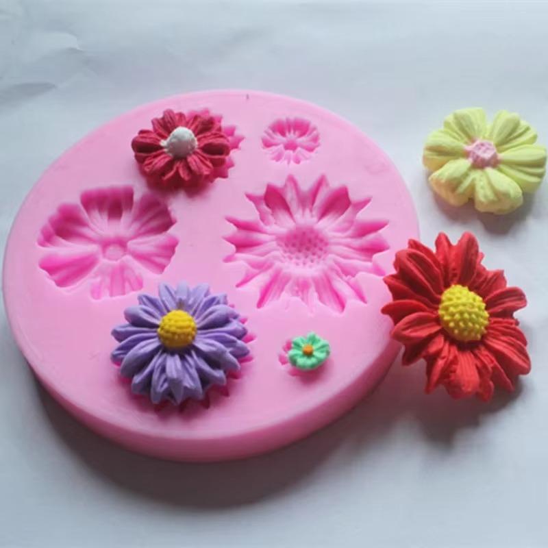 3D Daisy Flower Silicone Molds Fondant Craft Cake Chocolate Ice Pastry Baking Mould Fondant Tools Creative Handmade Molds