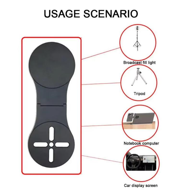 Universal Magnetic Phone Mount Holder For Computer Monitor Laptop Car Dashboard Aluminum Foldable Adjustable Stand