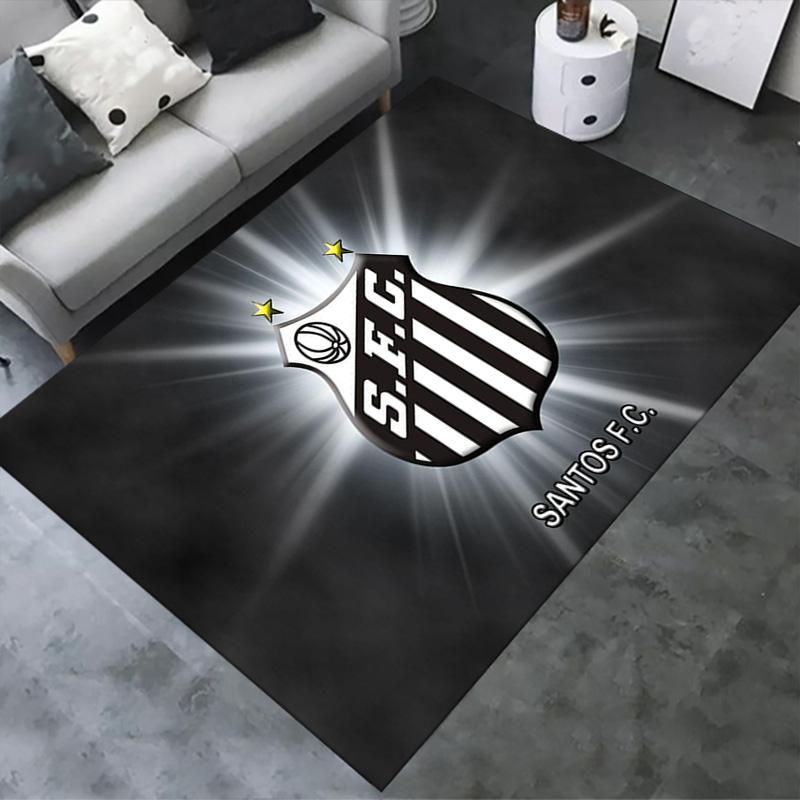 Santos FC Logo Carpet Rug for Living Room Bedroom Home Sofa Decoration,Kids play Non-slip Floor Mat
