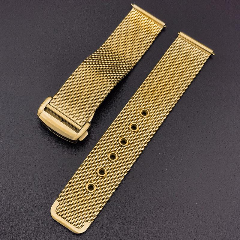 Mesh Milanese Watch Bracelet for Omega Seamaster 007 Metal Stainless Steel with Folding Clasp 20mm 22mm Quick Release Watchband