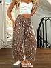 TEMU Women's Mid-Waist Loose Straight-Leg Cropped Jeans with Large Polka Dots