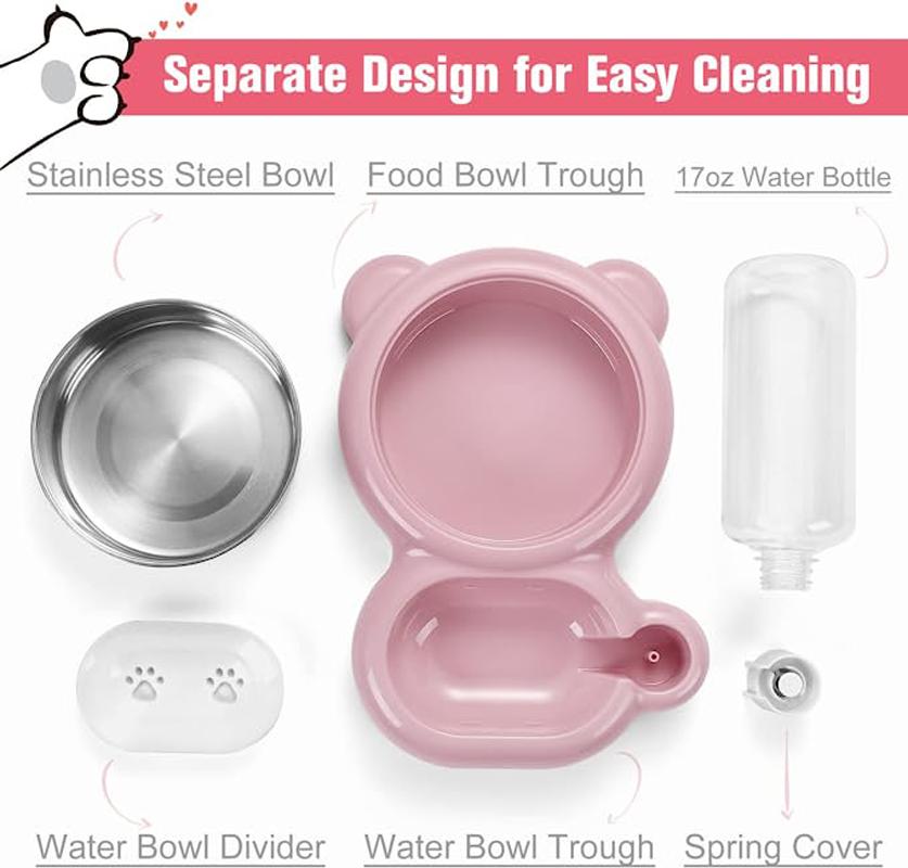 Pet Bowl Drinking Water Automatic Feeding Device Integrated Dual Bowl Anti Tipping Dog Bowl Keeps Your Pet Hydrated