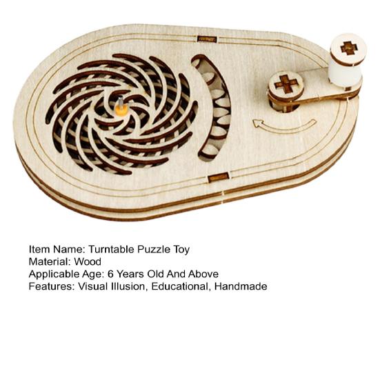 3D Visual Illusion Puzzle Toy DIY Handmade Mechanical Gear Turntable Educational STEM Toy Persistence of