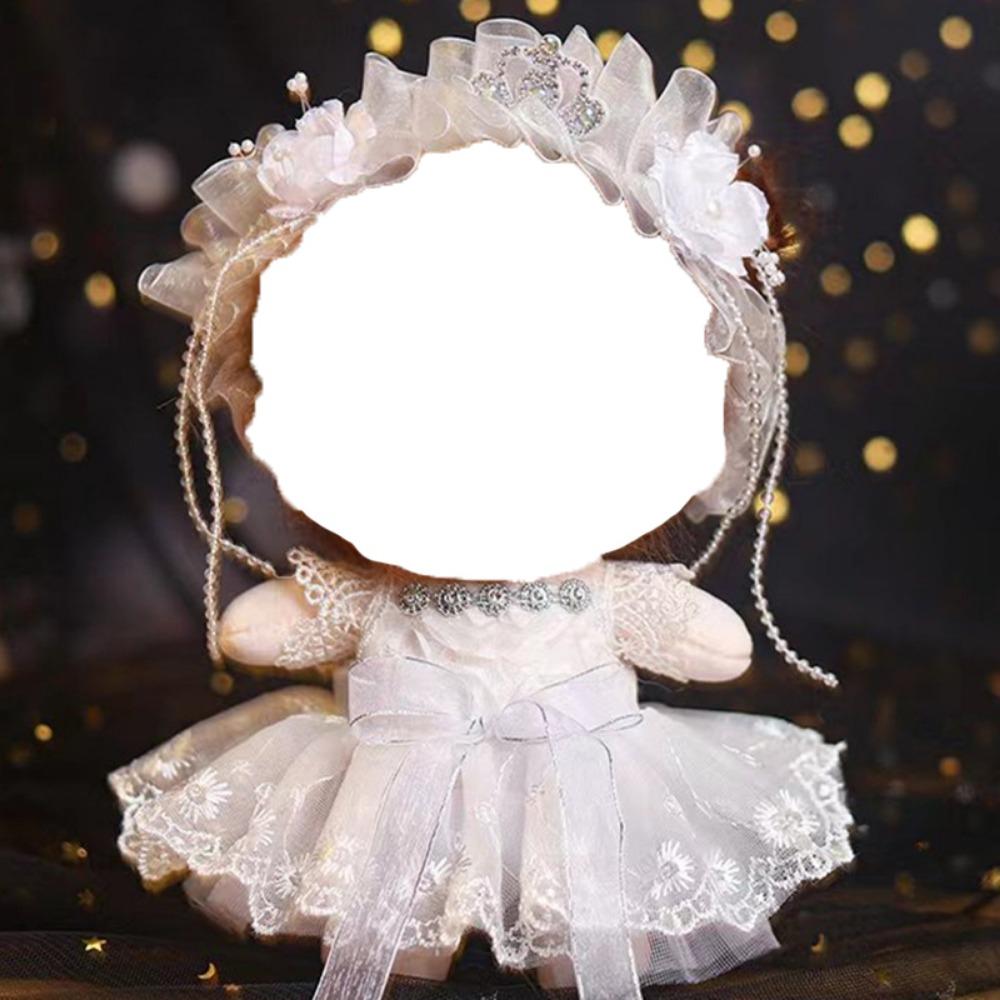 Wedding Dress 20cm Cotton Doll Clothes 20cm Doll Flower Dress  DIY Keychain Pendant