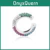 Elegantes Ear Cuffs de Liga Metálica com Pedrarias Brilhantes Brincos Metálicos da Moda
