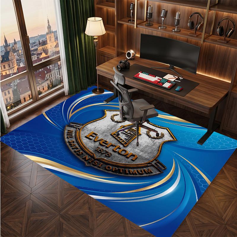 Tappeto in Velluto di Cristallo con Stampa Calcio Everton, Comodo Assorbente d'Acqua Antiscivolo Tappeto per Pavimenti Interni