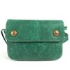 HERMES vintage logo Pochette bag mini bag Shoulder Bag Leather Green