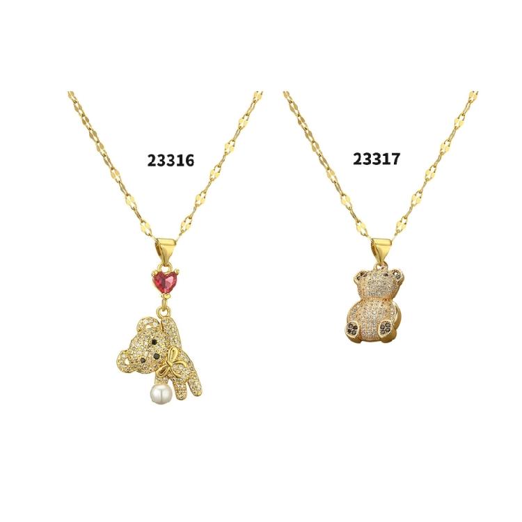 Simple Necklace Fashionable Bear Pendant Necklace Bear Neck Jewelry Perfect for Youthful Couple or Close Friend Present