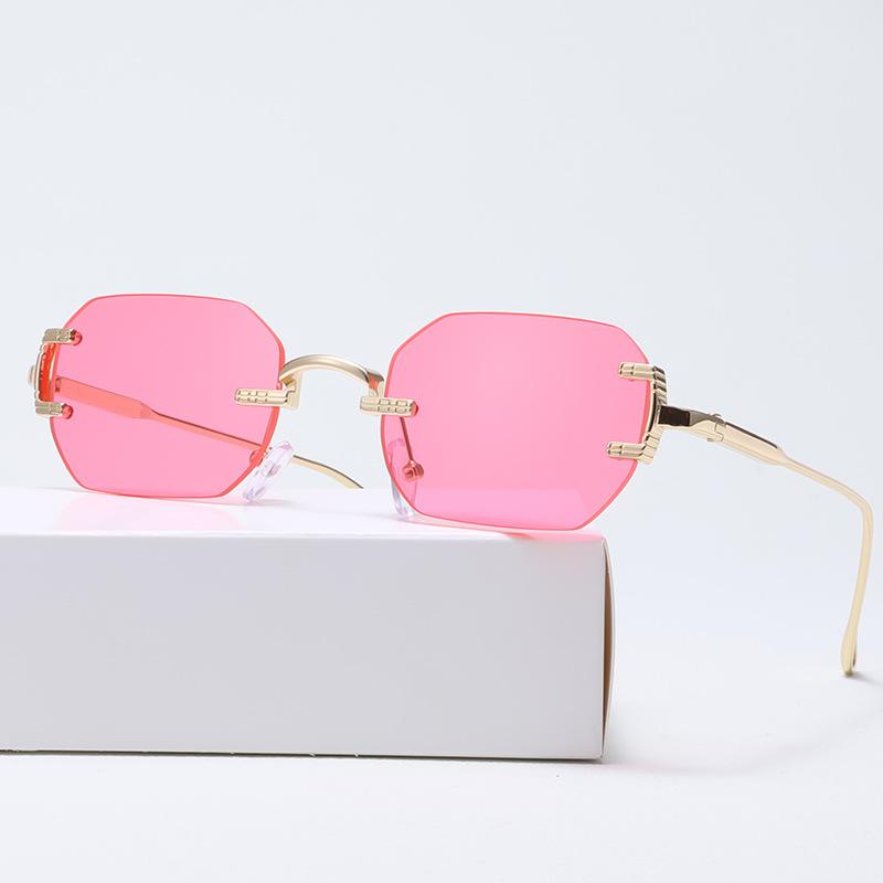 Innfatningsløse solbriller Rektangel Mote Populære kvinner Menn Skygger Små firkantede solbriller For Kvinner Mann Sommer Reiser Oculos