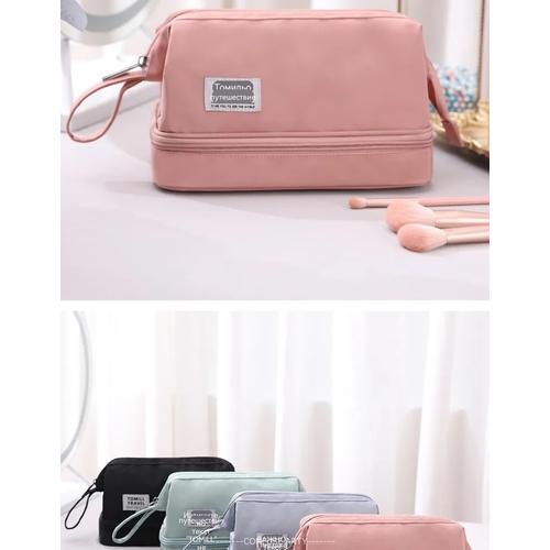 Waterproof Travel Makeup Bag Large Capacity Cosmetic Organizer for Women Men, 2025 Portable Handbag Storage Pouch with Zipper