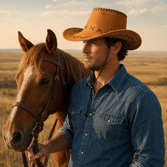 Sombrero de Vaquero Occidental, Sombrero de Gamuza Suave de Ala Ancha para Protección Solar, Sombrero para Acampar al Aire Libre para Hombres Mujeres, Sombrero de Pescador con Toldo Solar para Exteriores con Ajustable