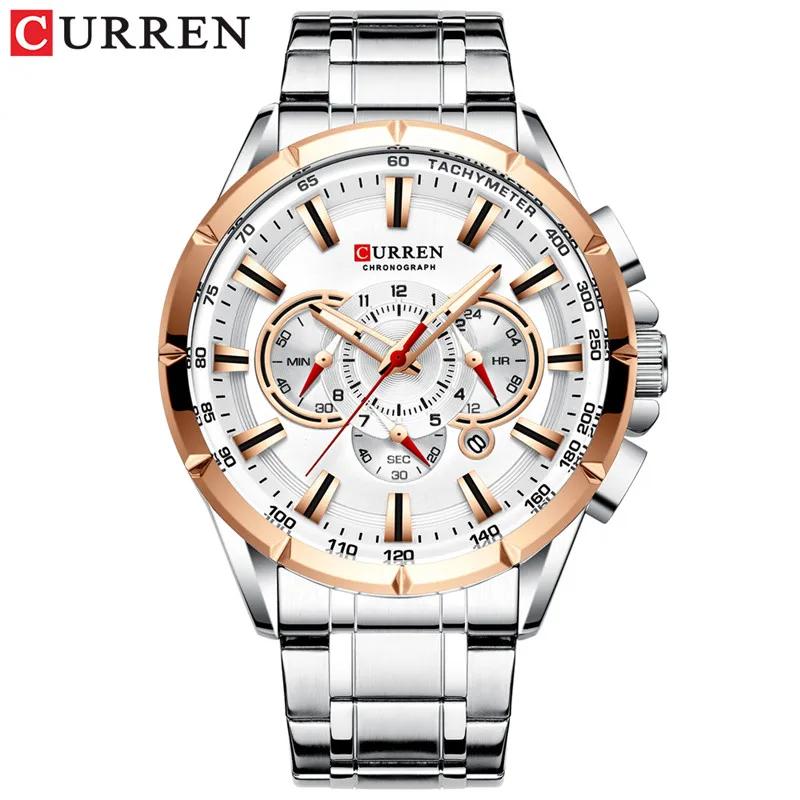 CURREN Mode Homme Montre-Bracelet Étanche Chronographe Montre Homme Militaire Marque Supérieure Luxe Acier Inoxydable Sportive Horloge Mâle 8363