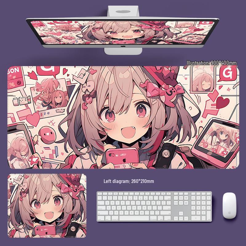 Extra Large Non-Slip Anime Girl Mouse Pad for Gaming and Esports