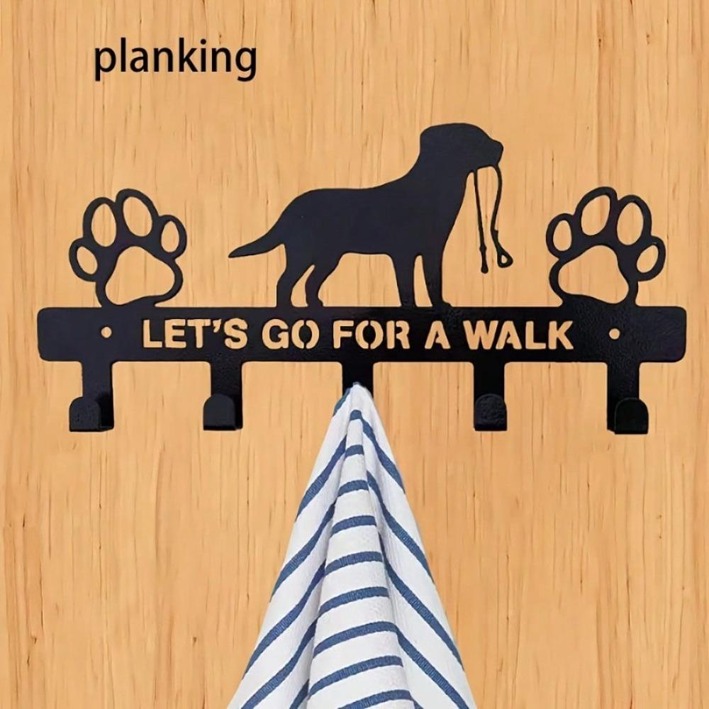 Metal Dog Key Holder Wall Mount Coat Hat Rack Garage Door Decor