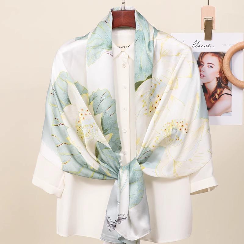 New Sunscreen Scarf for Women New Silk Satin Versatile Summer Sunscreen Silk Scarf Mother's Day Gift
