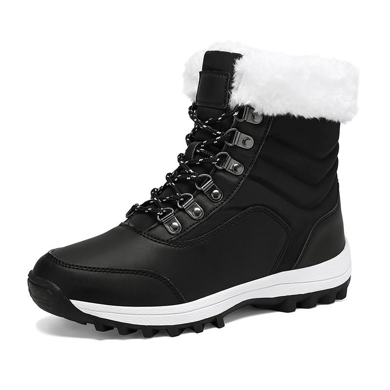 Women's Winter Suede Snow Boots, Thick Velvet Warm, Non-Slip Sole, Thick-Soled Cotton Boots