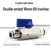 Pneumatic 304 Stainless Steel Ball Valve with Manual Male Thread Air Tube Connector