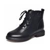 Rundhuvade korta stövlar dam höst och vinter nya bekväma plattbottnade första lager koskinn casual Martin boots enkel temperament läderstövlar