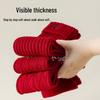 Women's Red Wool Scrunch Socks - Benming Year Spring & Autumn Warm Japanese Y2K Christmas Stockings