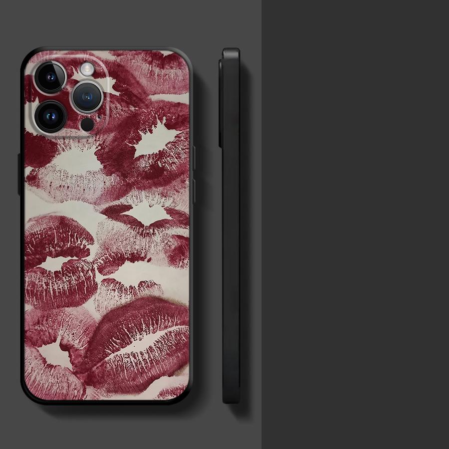 Phone Case for Apple iPhone 17 Pro Max 17e 12 16 13 14 XR XS MAX 15 Pro 7 8 11 Air Funda Phone Cover Lip KISS