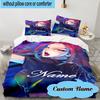 Set Biancheria da Letto Fantasy Night Trio K-Pop Personalizzabile con Nome, 3 Pezzi, Include 1 Copripiumino e 2 Federe, Adatto per Dormitori e Camere da Letto, Regalo