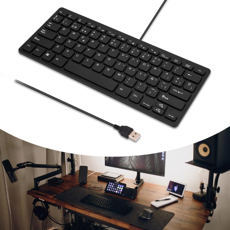 USB Cord Spanish Keyboards Slim Full Size Keyboards for Computer/Desktop/PC/Laptop