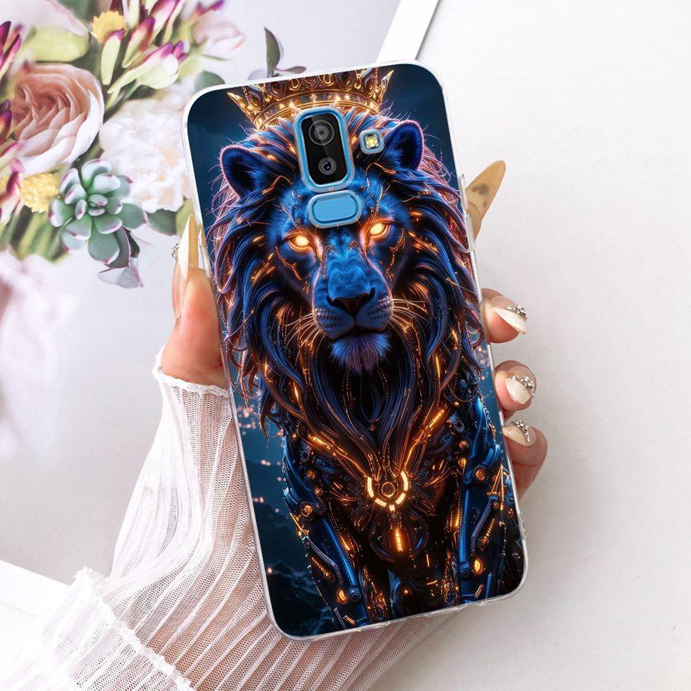 Clear Cover For Samsung J8 2018 Case SM-J810G Cute Cat Fashion Butterfly Funny 2D Painted Casing For Samsung Galaxy J8 2018