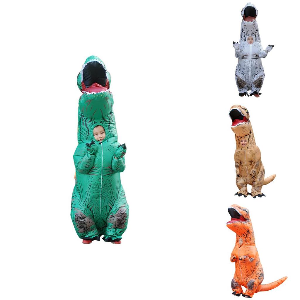 Fantástico Fato Inflável de Dinossauro T-rex para Crianças para a Diversão Suprema de Halloween