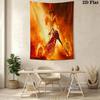 Ghost Rider Skull Flame Bike Tapestry Background Cloth Wallmounted Work Of Art Background Cloth Atmospheric Background Cloth