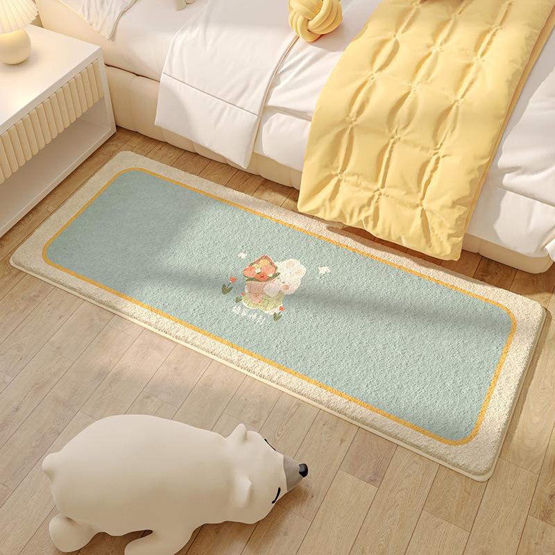 Children'S Room Carpet Bedroom Bedside Blanket Long Strip Baby Anti-Drop Floor Mat Living Room Sand Non-Slip Imitation Cashmere Crawling Mat