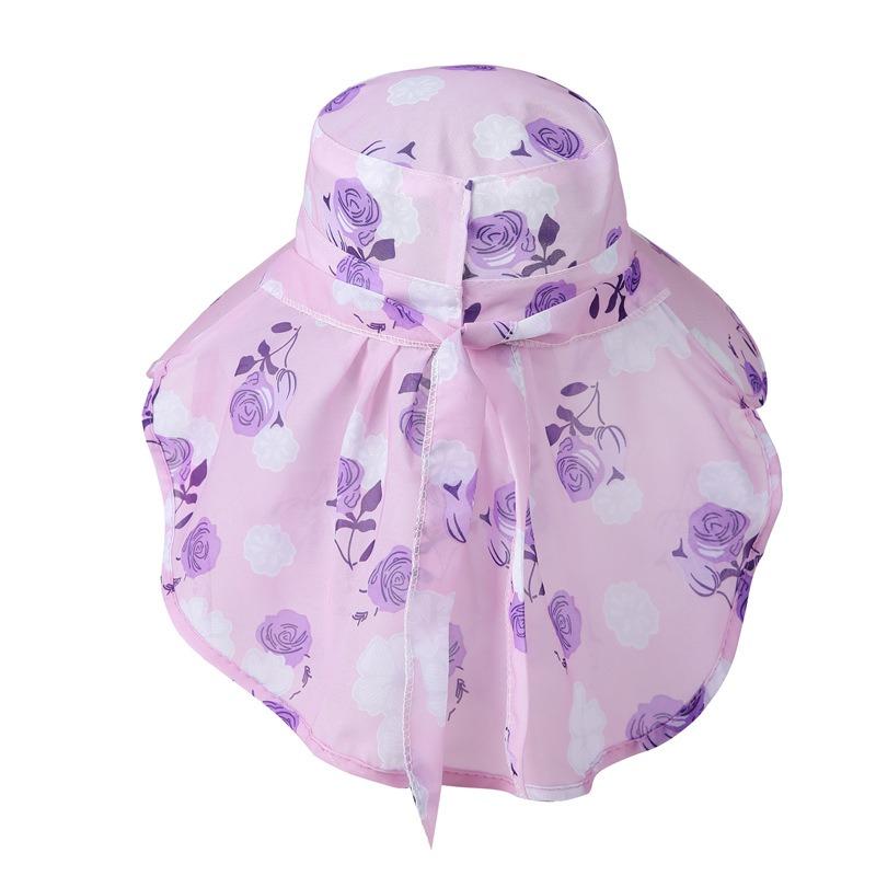 Ladies tea picking hat summer thin mesh breathable mask sun protection sunshade bucket hat hat for farm work