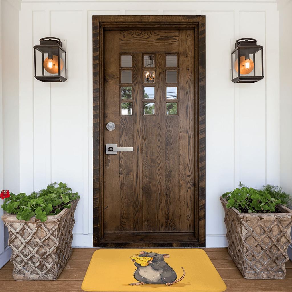 Do Rats Like Cheese Fashionable Style Door Mat Machine Washable for Bathroom Bedroom Living Room Entrance