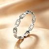 Korean Elegant Hollow Chain Stainless Steel Ring for Women - Luxury Versatile Couple's Finger Jewelry
