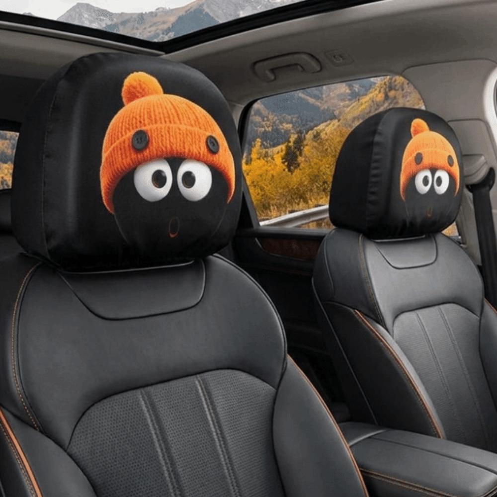 2PCS Cartoon Headrest Protector Elastic Car Pillow Protector Soft Neck Pillow Cover  SUV