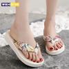 Modische Damen Flip-Flops Strand Flache Hausschuhe Lässige Außensandalen Sommer Damenschuhe Freizeitschuhe Badeschuhe Chaussure Femme
