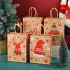 10Pcs Kraft Paper Gift Packaging Bags Reusable Tote Bag Practical Christmas Gift Bag  New Year